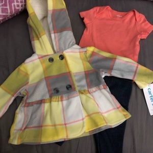 Fleece hoodie with pants and onesie